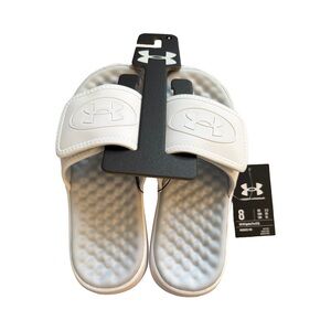 Under Armour White Slide Sandals